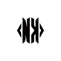 Kn logo letter monogram with triangle shape Vector Image