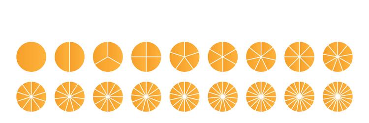 pie chart with different segments in a circular vector image