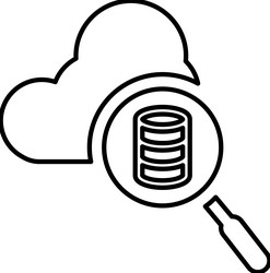 server search database outline icon line art vector image