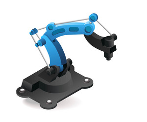 Technology tool industrial welding robotic arm vector