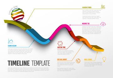 Infographic timeline report template with graph vector