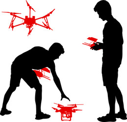Man Operating Drone Vector Image
