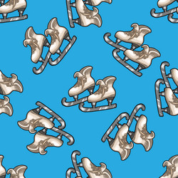 skates seamless pattern for print or web design vector image