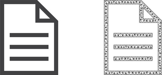 2d mesh text page and flat icon vector image