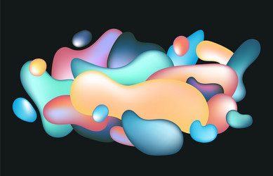 abstract colorful fluid 3d shape pattern style vector