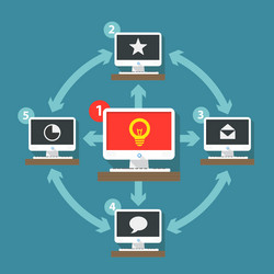 computer connection scheme vector image