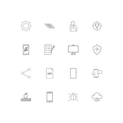 internet technologies simple linear icons set vector image