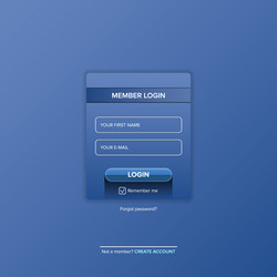 login form web page design template or mock up vector image