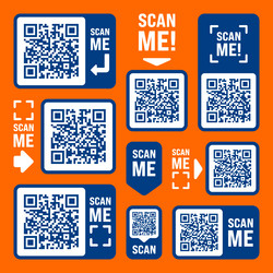 scan me qr code sticker with text online payment vector image
