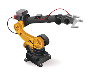 Technology tool robot arm clamp industrial vector