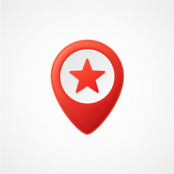 3d map pointer with star icon markers vector