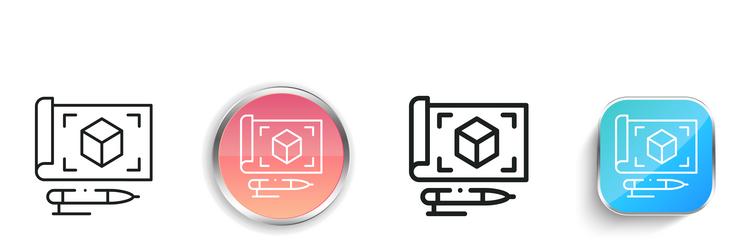 draft icon thin linear regular and button style vector image