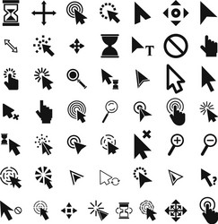 mouse cursor icons set simple style vector image