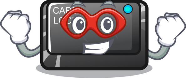 super hero capslock button in shape character vector image
