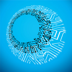 technology cpu design with circular vector image