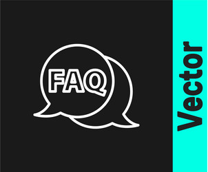 white line speech bubble with text faq information vector image