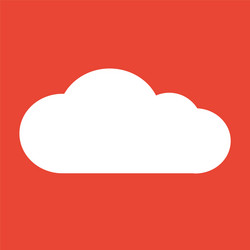 Cloud icon for websites and apps image on red vector
