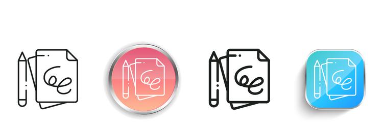draft icon thin linear regular and button style vector image
