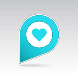 Heart Pin Icon - Map Pointer vector
