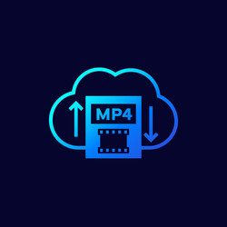 mp4 upload to cloud icon for web and apps vector image