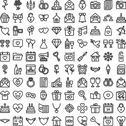 Valentine day isolated icons set every sin vector