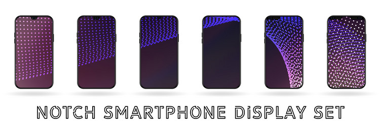 Different smartphone display notches set vector