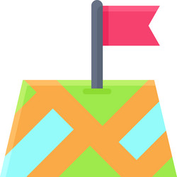 flag on map icon location and navigation vector