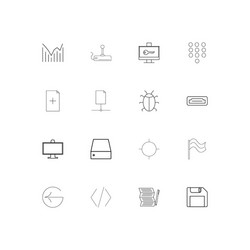 internet technologies simple linear icons set vector image