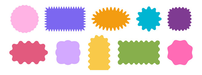 set of colorful arch rectangle and square oval vector image