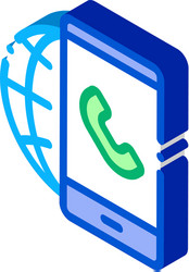 voip smartphone internet connection isometric icon vector image
