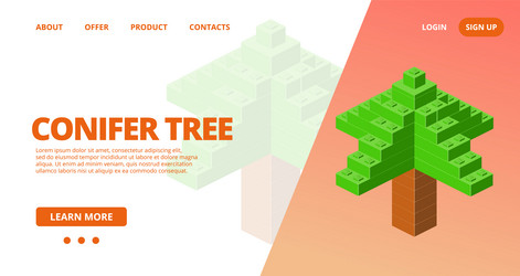 web template with a tree vector image