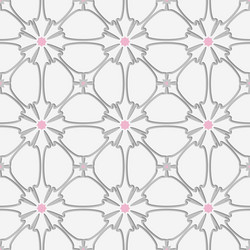 White flourish with pink tile ornament vector