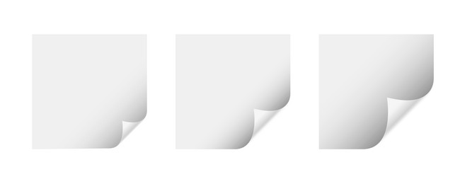 collection of empty page curl label template vector image