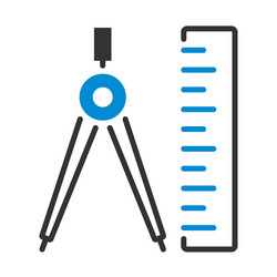 icon of compasses and scale vector