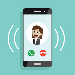 Incoming call smartphone with screen vector