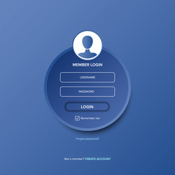 login form web page design template or mock up vector image