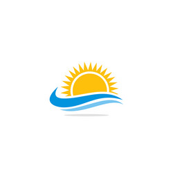 Ocean Wave Sunshine Logo Royalty Free Vector Image