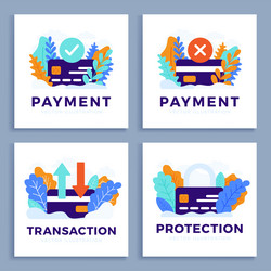 Set credit card stock for landing page vector