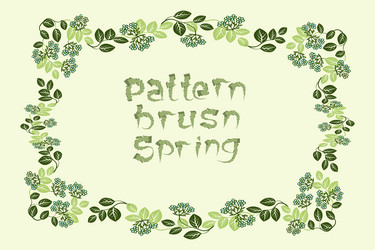 Spring rectangular frame with seamless pattern Vector Image