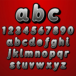 Stock font pointillism letters and numbers vector