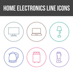 unique home electronics line icon set vector