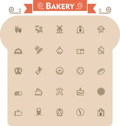 Bakery factory isometric icon set Royalty Free Vector Image