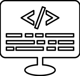 Coding html programming line icon outline vector