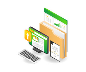 computer and data analysis folder vector image