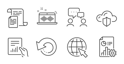 report document and recovery data icons set vector image