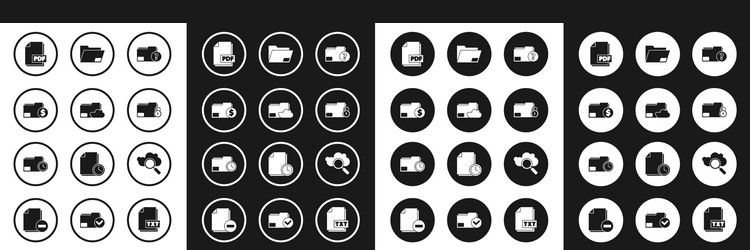 set unknown document folder cloud storage text vector image