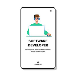 Software developer man vector