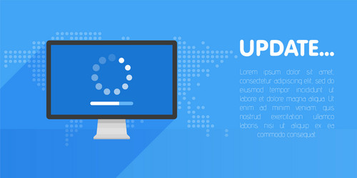 system software update and upgrade concept vector image