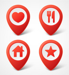 3d map pointer icons markers set vector