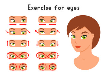 A set of exercises for the eyes better vision vector